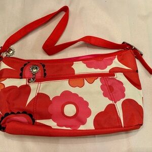Sunny Hawaii Vibrant Floral Shoulder Bag in Red and Pink - New/Never Used